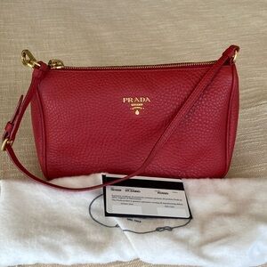 Prada Red Short Strap Leather Bag